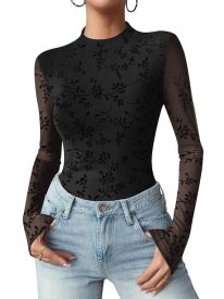 Fashion Slim Fit Mesh Long Sleeve Underwear T-shirt (US Only)