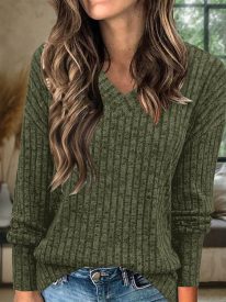 Lightweight Stripe Knit Long Sleeve T-shirt