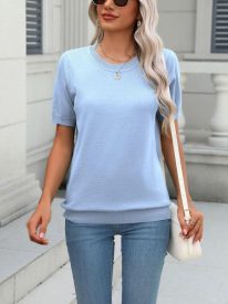 Womens Summer Short Sleeve Tops Pullover Sweaters