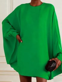 Simple Batwing Sleeves Mini Dresses
