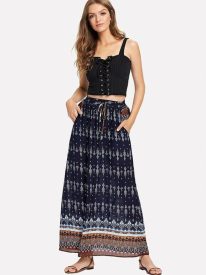 Women's Boho Floral Skirt