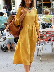 Loose Cotton Linen Beach Dresses