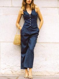 Tank Top Wide Leg Pants Suit