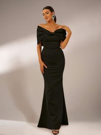 Off Shoulder Knot Mermaid Dress XH2181