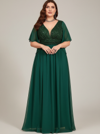 Plus A-line Solid Bridesmaid Dress MYC2043