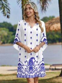 Women's Boho Mini Dress with Pockets (US Only)