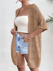 Short Sleeve Boho Oversized Knitted Cardigan
