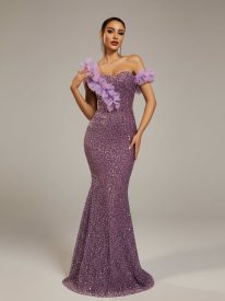 Sequin Ruffled Mermaid Evening Dress RJ10811