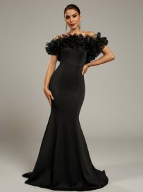 Off Shoulder Ruffled Mermaid Evening Dress GM00924