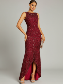 Crew Neck Mermaid Evening Dress XJ2142