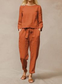 Two Piece Lace Up Pants Set