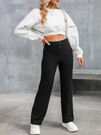 Classic High Waist Straight Leg Pants