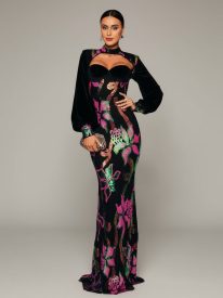 Cutout Lantern Sleeve Mermaid Dress RJ11296
