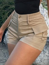 Casual Summer High Waisted Cargo Shorts