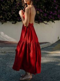 Women's Big Swing Backless Maxi Dress
