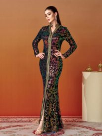 Long Sleeve Mermaid Sequin Maxi Dress MES00427